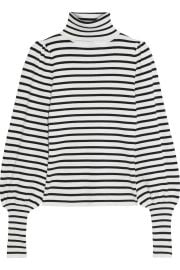 Karla striped ribbed-knit turtleneck sweater at The Outnet